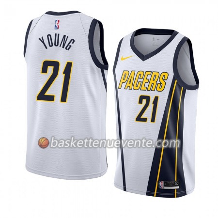 Maillot Basket Indiana Pacers Thaddeus Young 21 2018-19 Nike Blanc Swingman - Homme
